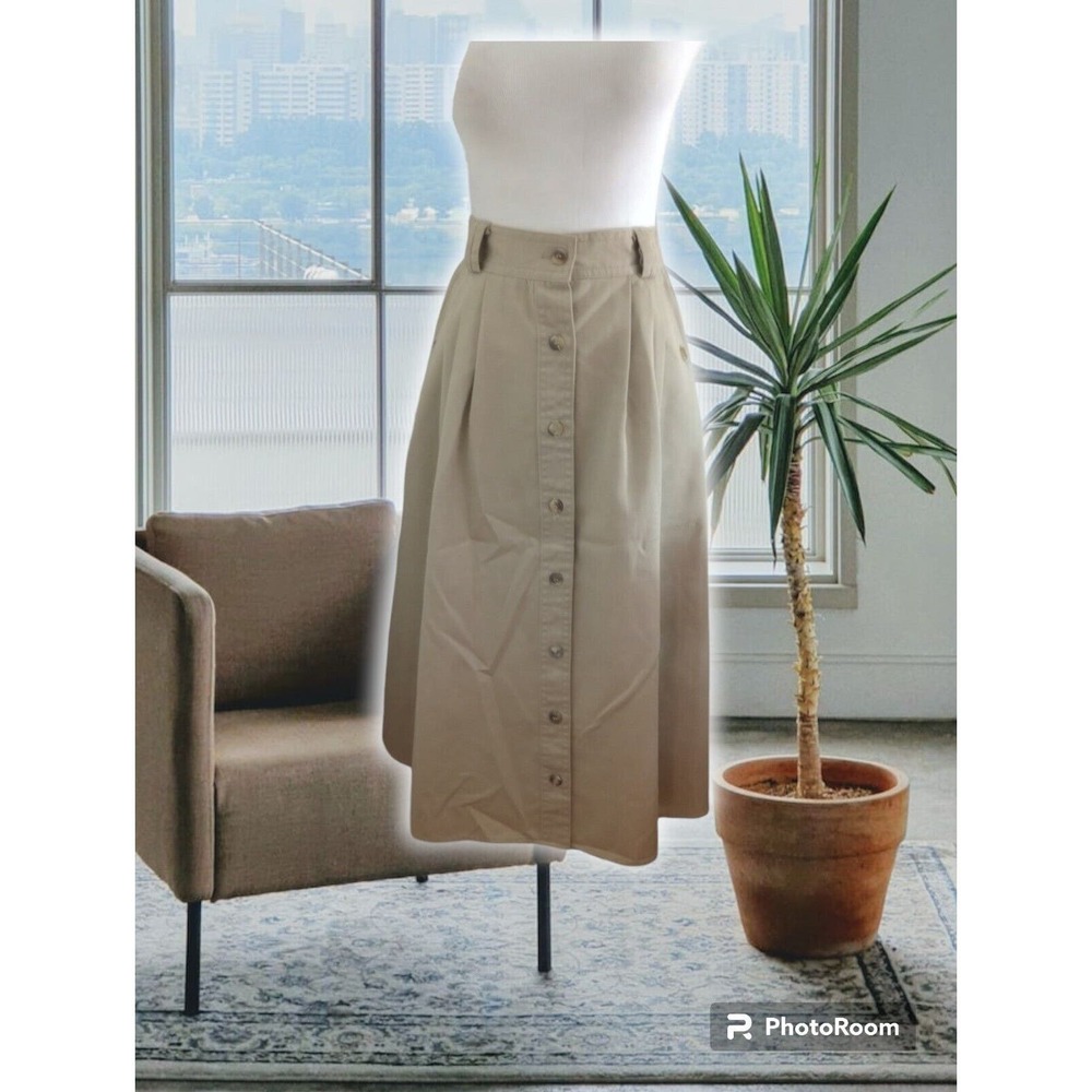 Womens Vintage Diversity Sport Cotton Vtg Tan Skirt Midi Sz 4 Pockets academia